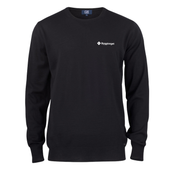 Byggtorget strikket genser merinoull Svart Herre 